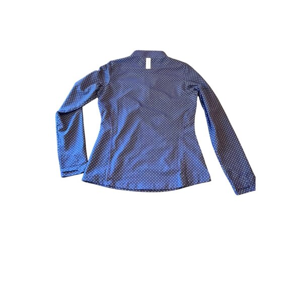 Rhoback XS Navy Polka Dot Long Sleeve Performance Quarter-Zip Pullover - Picture 5 of 5